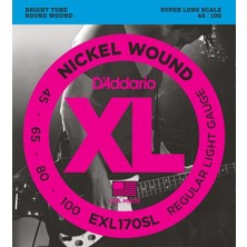 D'addario EXL170SL Xl Nickel Serisi Bas Gitar Tel Seti (Regular Light - 45-100 - Super Long Scale)