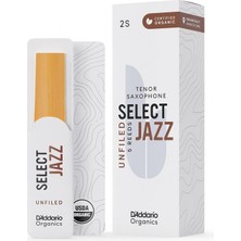 D'addario ORRS05TSX2S Organic Select Jazz Unfiled Tenor Saksafon Kamışı No: 2 Soft (Profesyonel/caz) - 5'li Paket | Kimyasalsız Organik Tarım Sertifikalı ve Esnek Çalım
