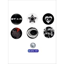 On Dijital Baskı Merkezi Star Temalı 6 Adet Rozet Seti