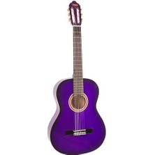 Valencia VC102TPPS Klasik Gitar 1/2 (Mor Sunburst) | Sap Çelikli - Küçük Eller Için Rahat - Renkli