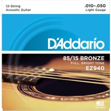 D'addario EZ940 Ez Serisi Akustik Gitar Tel Seti (Light - 85/15 Bronze - 10-50)