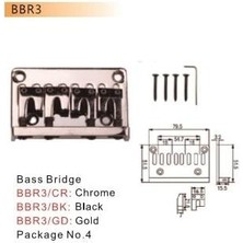 Valencia BBR3CR Bas Gitar Köprüsü Krom (Dr. Parts) | 4 Telli - 79.5mm - Standart