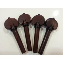 Picaldi 1231-H Kalp Model Rosewood Keman Kulak Seti | Estetik Kalp Tasarımı ve Gül Ağacı Dokusu ile Kemanınıza Değer Katan Görünüm