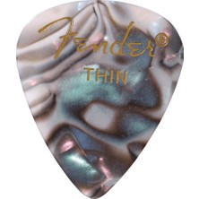Fender 1980351757 Premium Celluloid 351 Shape Thin Gitar Penası (Abalone) | Abalone Desen Ince Yapı ile Yumuşak Akor Geçişleri (12'li)