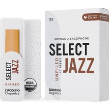 Rico ORRS10SSX3S Organic Select Jazz Unfiled Soprano Saksafon Kamışı No: 3 Soft (Profesyonel/caz) - 10'lu Paket | Organik Üretim, Caz Kesim ve Hızlı Tepki
