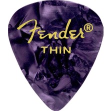Fender 1980351776 Premium Celluloid 351 Shape Thin Gitar Penası (Purple Moto) | Mor Inci Desen Şık Görünüm ve Rahat Tutuş (12'li)
