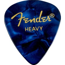 Fender 1980351902 Premium Celluloid 351 Shape Heavy Gitar Penası (Blue Moto) | Mavi Inci Desen Dayanıklı Selüloit ve Kaymaz Tutuş (12'li)