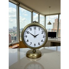 Akıllı Durak Vinatge Dekoratif 25 x 20 cm Metal Masa Saati