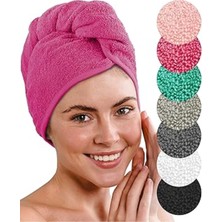 Layvera Saç Havlusu | Saç Havlusu-Makyaj Havlusu-Akrilik DÜĞMELI-%100 Pamuklu-Makyaj Bonesi-Pembe