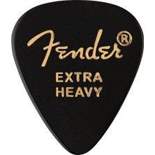 Fender 1980351206 Classic Celluloid Black 351 Shape Extra Heavy Gitar Penası (12'li) | Ekstra Sert Siyah Selüloit Pena Güçlü Vuruşlar Için