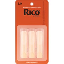 D'addario RIA0320 Rico Orange Box Soprano Saksafon Kamışı No: 2.0 (Başlangıç/eğitim) - 3'lü Paket | Klasik Turuncu Kutu, Kolay Çalım