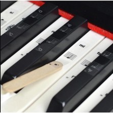 Hbk Siyah Nota Etiketi (Piyano/klavye) | 37-88 Tuş Arası Tüm Klavyeler Için Uygun Nota Yerlerini Hızla Öğreten Şık ve Kalıcı Sticker