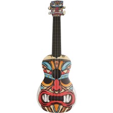 Hawiian XU21FACE Soprano Ukulele (Gülen Yüz Desenli) | Neşeli Yüz Illüstrasyonu Kolay Akort Tutma Özelliği Berrak Ses Tınısı
