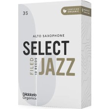 D'addario ORSF10ASX3S Organic Select Jazz Filed Alto Saksafon Kamışı No: 3 Soft (Profesyonel/caz) - 10'lu Paket | Kimyasalsız Organik Tarım Sertifikalı, Parlak ve Net Ton