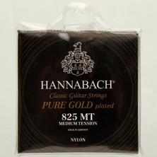 Hannabach 825MT Klasik Gitar Teli (Medium Tension) | Saf Altın Kaplama Baslar Korozyona Dayanıklı