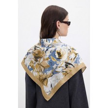 Hawwa Altın Fırça Desenli Bandana Fular