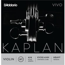 D'addario KV310H Kaplan Vivo 4/4 Tam Boy Keman Tel Seti - Heavy Tansiyon (Profesyonel) | Parlak ve Berrak Ton Karakteri, Sert Tansiyon ile Yüksek Ses Hacmi ve Üstün Yay Tepkisi