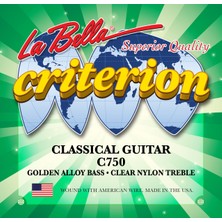 La Bella Strings La Bella C750 Criterion Klasik Gitar Tel Takımı | Yüksek Kalite Naylon ve Gümüş Sarım, Net Tını ve Avantaj Paketi