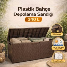 Homenter Bahçe Depolama Sandığı 340 L | Kilit Yuvalı | Iç & Dış Mekan