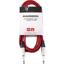 Madison MIC030-3M-RBK Örgülü Gitar Kablosu (3m Kırmızı-Siyah) | Kısa Mesafe Için Şık Çözüm