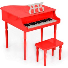 Manuel Raymond BP30RD Ahşap Çocuk Pianosu (Kırmızı) | Dekoratif ve Eğitici Tabureli