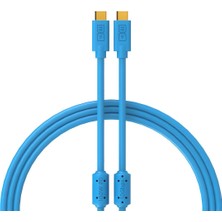 Dj Techtools 04 0015 Chroma Cables Usb-C To C Dj Kablosu 1mt (Mavi) | Karışıklığı Önleyen Cırt Bantlı Tasarım