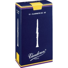 Vandoren CR1035 Traditional Bb Klarnet Kamışı No: 3.5 (Profesyonel) - 10'lu Kutu | Güçlü Üfleme Gerektiren Profesyonel Derece ve Kararlı Ton Yapısı