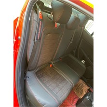 Akıncı Egea Arka Sırt 2+1 Model Siyah Taytüyü Siyah Deri Karışımı Kırmızı Şerit Kırmızı Ip