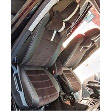 Akıncı Volkswogen Caddy 2015 2020 Arası Uyumlu Siyah Taytüyü Siyah Deri Karışımı Beyaz Şerit Beyaz Ip