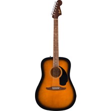 Fender 0974000503 California Debut Redondo Akustik Gitar (2-Color Sunburst) | Şık Sunburst Cila Dreadnought Gövde ve Rahat C Profil Sap