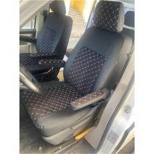 Akıncı Volkswogen Transporter 4+1 2015 2022 Arası Uyumlu Siyah Zemin Beyaz Nakışlı  Siyah Deri