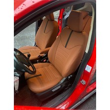 Akıncı Ford Courier Arka Sırt Arka Oturma 2+1 Komple Taba Deri Siyah Şeritli