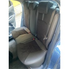 Akıncı Kia Rio 2012 2016 Arası Uyumlu Arka Sırt 2+1 Model Siyah  Siyah Deri Karışımı Gri Ip Gri Şerit