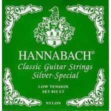 Hannabach 815LT Klasik Gitar Teli (Low Tension) | Gümüş Kaplama Baslar Düşük Gerilim Rahat Tuşe