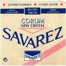 Savarez 500CR Klasik Gitar Tel Seti - Corum New Crystal Red (Üst Segment - Normal Tension) | Yüksek Kaliteli Naylon Tizler, Corum Gümüş Sargı Baslar, Geleneksel Çalım Hissi, (Orta) Klasik Gitarlar