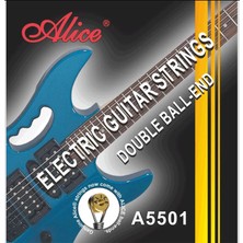 Alice A5501 Elektro Gitar Tel Seti - 10-46 Light (Eğitim - Çift Sarım) | Çift Sarım Teknolojisi ile Ekstra Dayanıklılık, Güçlü Sinyal Çıkışı | Ölçü: .010 - .046 (6'lı Tam Takım Set)