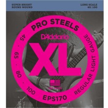 D'addario EPS170 Xl Prosteels Serisi Bas Gitar Tel Seti (Long Scale - 45-100 - Paslanmaz Çelik)