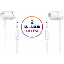 Nexiva Samsung Xiaomi Oppo Huawei Uyumlu Slikonlu Metal Kafa Kulaklık 3.5 mm Jack Girişli