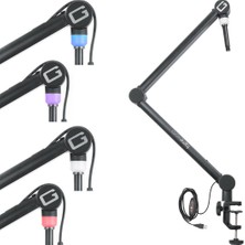 Gator Frameworks 07 0004 Professional Broadcast Boom Mic Stand W/ LED Light | LED Işıklı Yayıncı Mikrofon Kolu