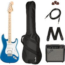 Squier 0372820602 Affinity Stratocaster Hss Elektro Gitar Seti (Lake Placid Blue) | Frontman 15G Amfi Dahil Mavi Strat Hss Seti