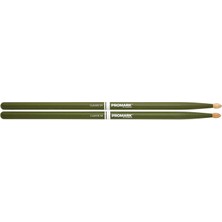 Promark TX5AW-GREEN 5A Hickory Wood Tip Baget (Yeşil) | Renkli Kaplama - Görsel Şov - Ahşap Uç