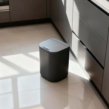 Norrheim Nattunna 16 Litre  Ir Sensörlü & Şarj Edilebilir - Ipx5 Suya ve Toza Dayanıklı - Iskandinav Modern Tasarım Çöp Kovası - Gece Grisi