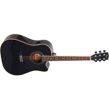 Cort Endonezya Cort AD880CEBK Elektro Akustik Gitar | Çantalı Siyah - Ladin Kapak