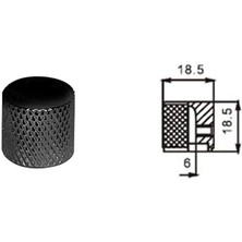 Valencia MNB1BK Düz Potans Düğmesi Siyah | Silindir Tip - Metal - Siyah
