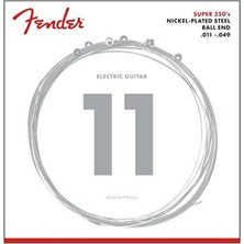 Fender 0730250408 Super 250 Nickel Plated Steel Elektro Gitar Teli (11-49) | 250M Medium Set Dolgun Tonlar ve Sert Tuşe Için Uygun