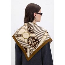 Hawwa Altın Halka Leopar Desenli Bandana Fular