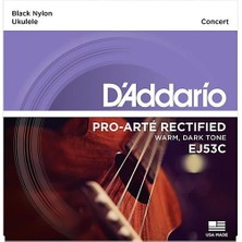 D'addario EJ53C Ej Serisi Ukulele Tel Seti (Concert - Siyah Naylon)