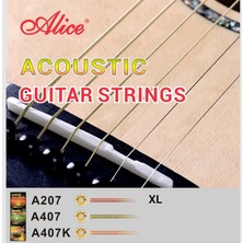 Alice A207-XL Akustik Gitar Teli (10-47 Extra Light) | Yeni Başlayanlar Için Yumuşak Tansiyon Parmak Yormayan Yapı ve Parlak Tonlar
