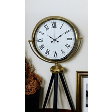 Akıllı Durak Gold Roma Rakamlı Lüks Tripod Ayaklı Saat