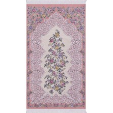 Bursa İpek Somon Floral Desen Ipeksi Goblen Seccade